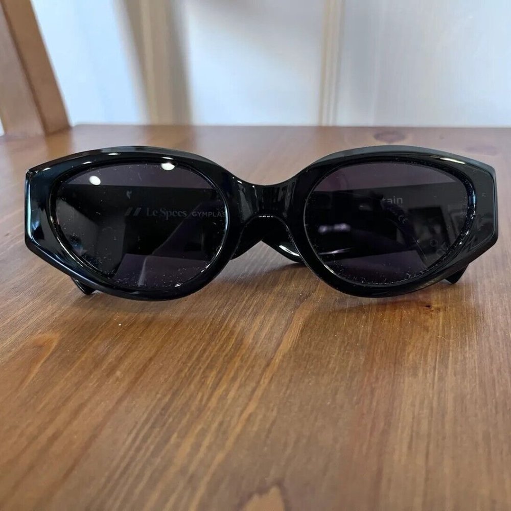 Le Specs Black Gymplastic Sunglasses Le Sustain Recycled Acrylic Cat Eye